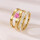 Ring Set 3er Set Boho Goldringe mit Herz Zirkon