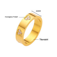 Ring Ella Herzchen Strass 6 mm breit Titanstahl