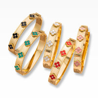 Armreif Flower Power 18 K Vergoldet