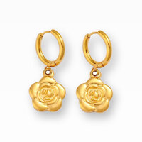 Ohrringe Rose 18 K Vergoldet