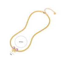 Schmuck Set Rosa Schleife 18 K Vergoldet